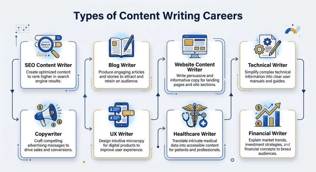 Types of Content Writing Careers
