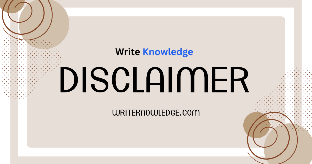 disclaimer Write Knowledge