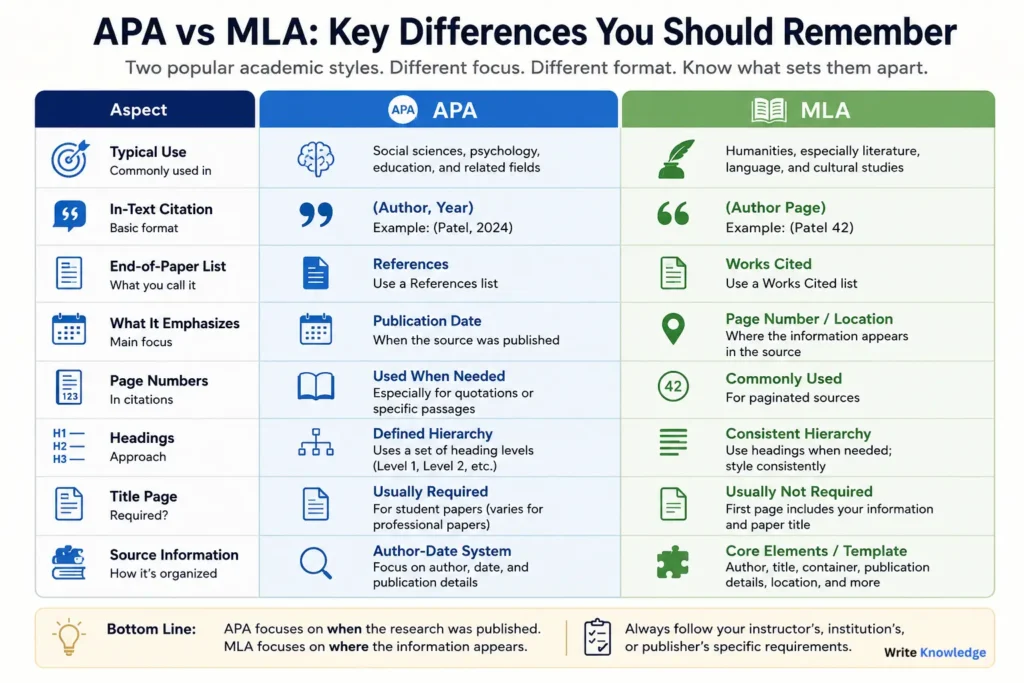 APA vs MLA Key Differences You Should Remember