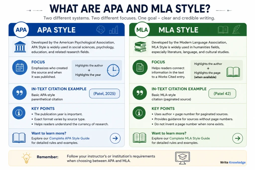 What are APA and MLA Style?