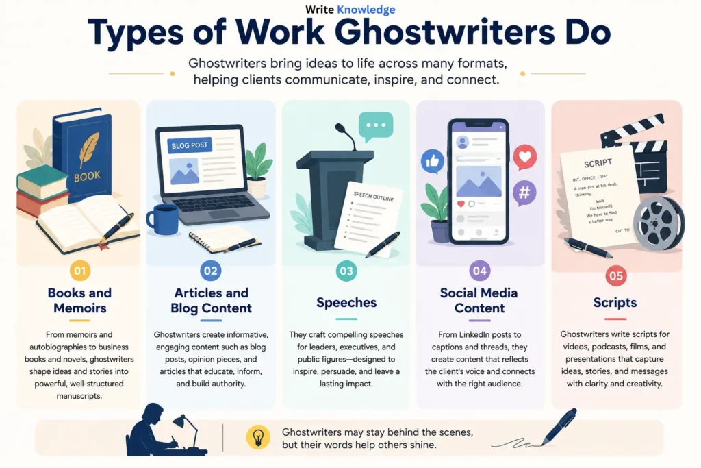 Types of Work Ghostwriters Do